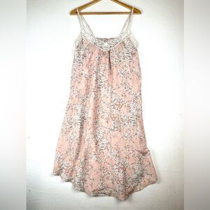 Papinelle Cherry Blossom Crochet Trim SIlk/Cotton Nightgown Fairy Feminine